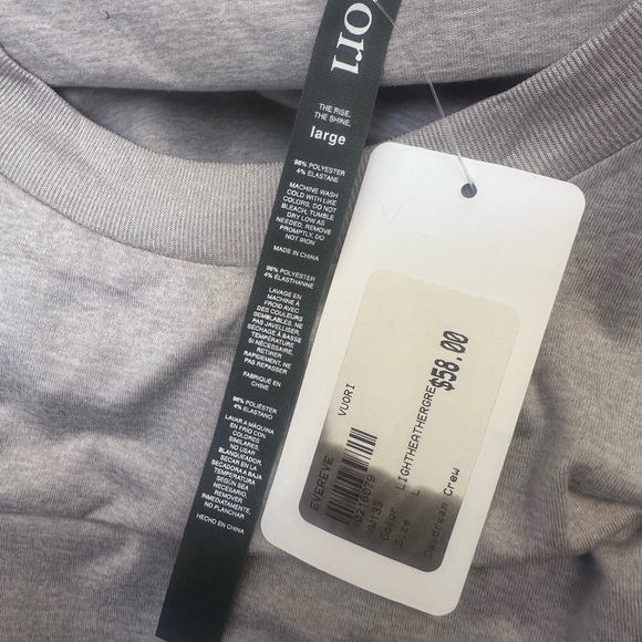 Vuori Daydream Crew Heather Grey NWT Size L - Picture 2 of 4